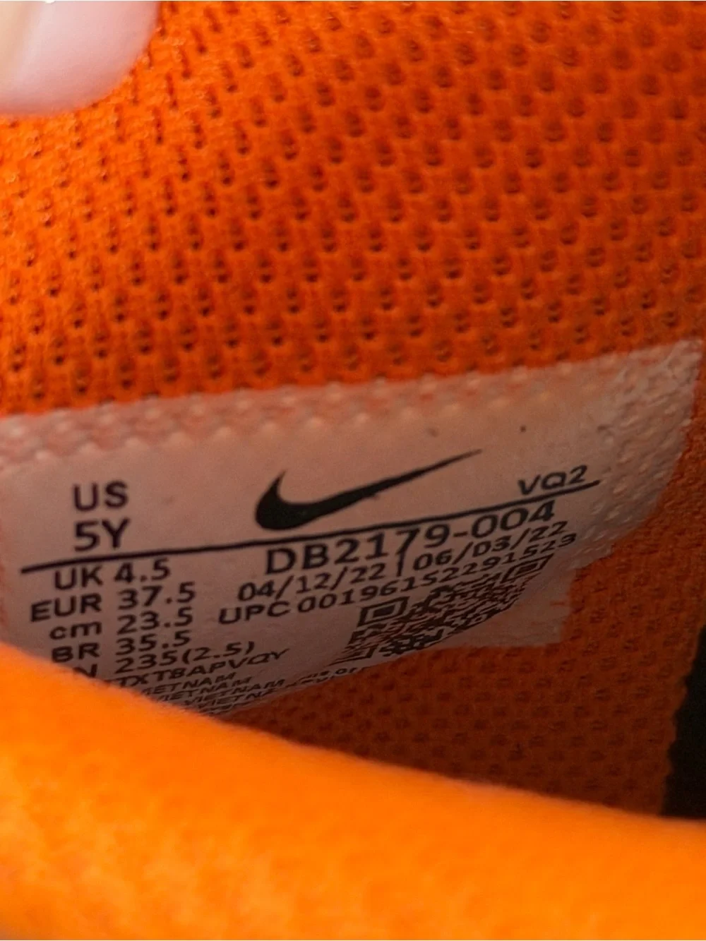 Nike Kids High-Top Sneakers in Orange and Black